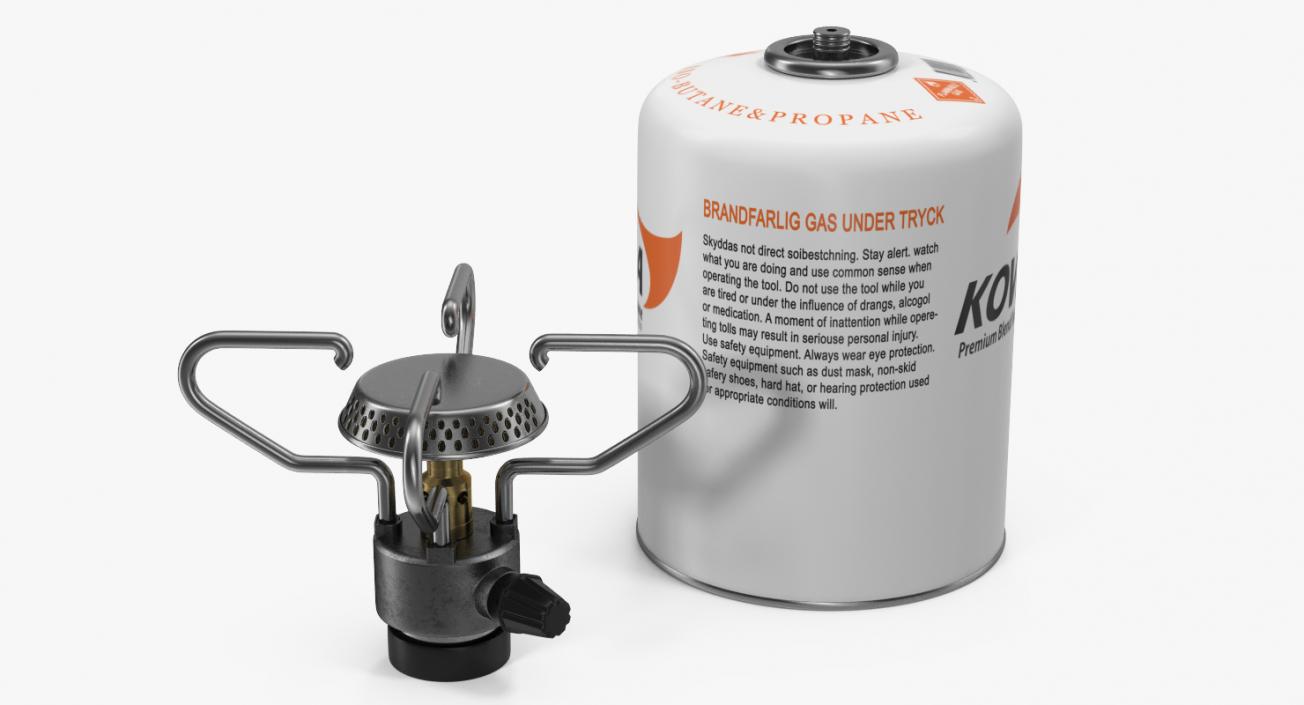 Gas Cylinder with Camping Stove Kovea 3D