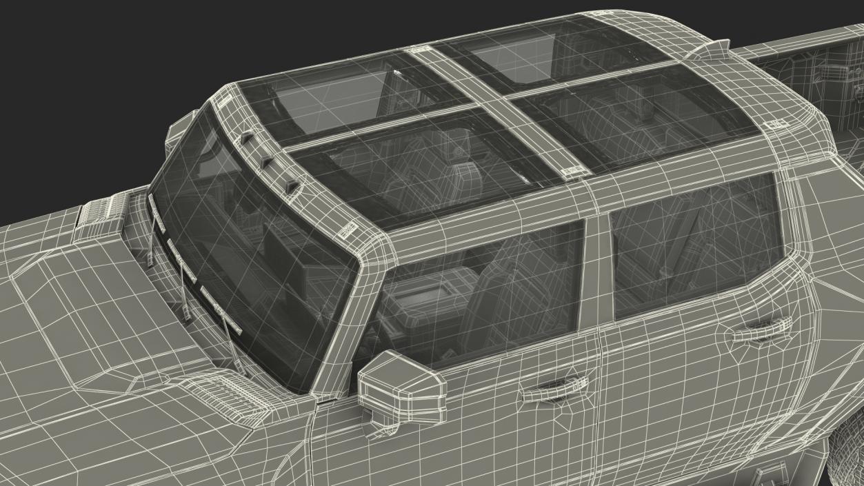 3D Electric Pickup Truck Rigged model