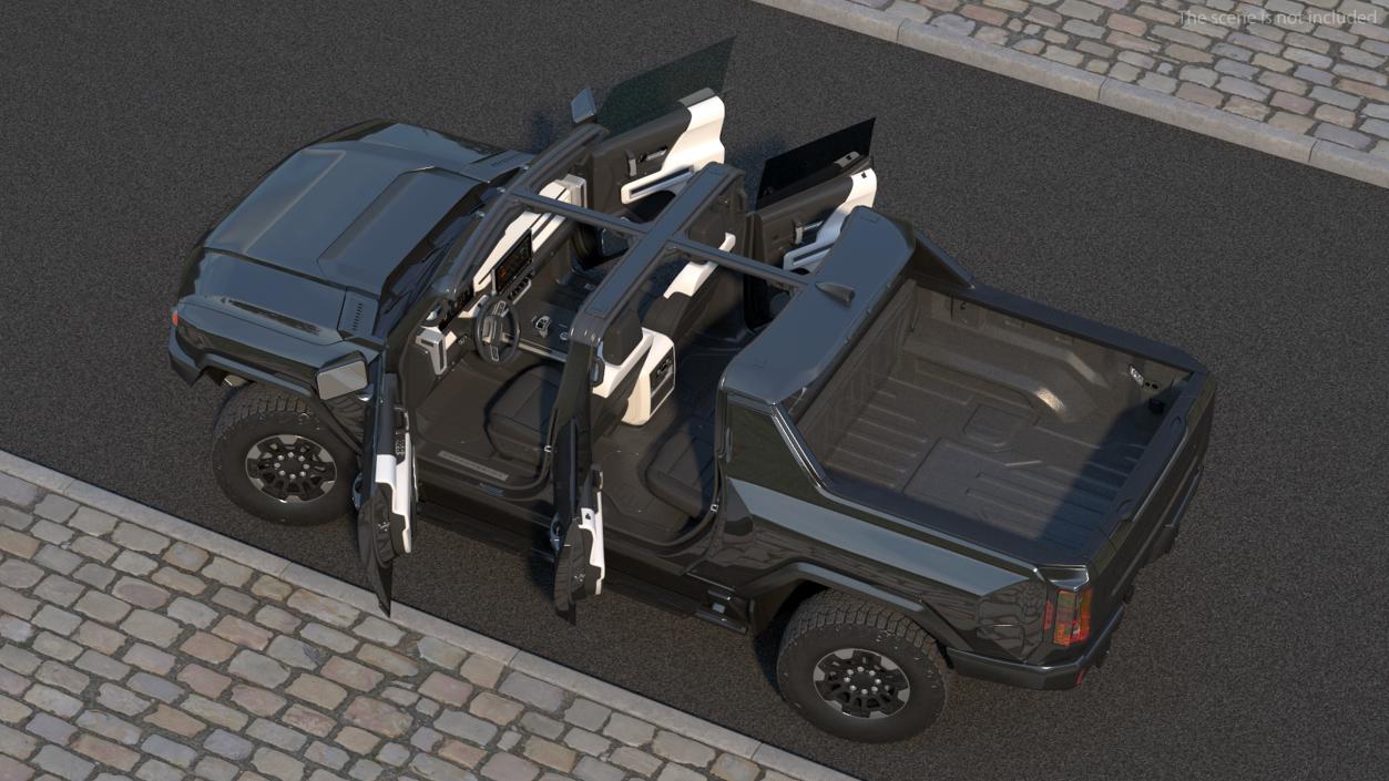 3D Electric Pickup Truck Rigged model