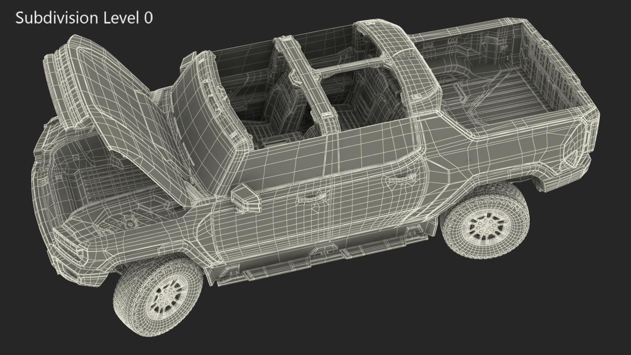 3D Electric Pickup Truck Rigged model