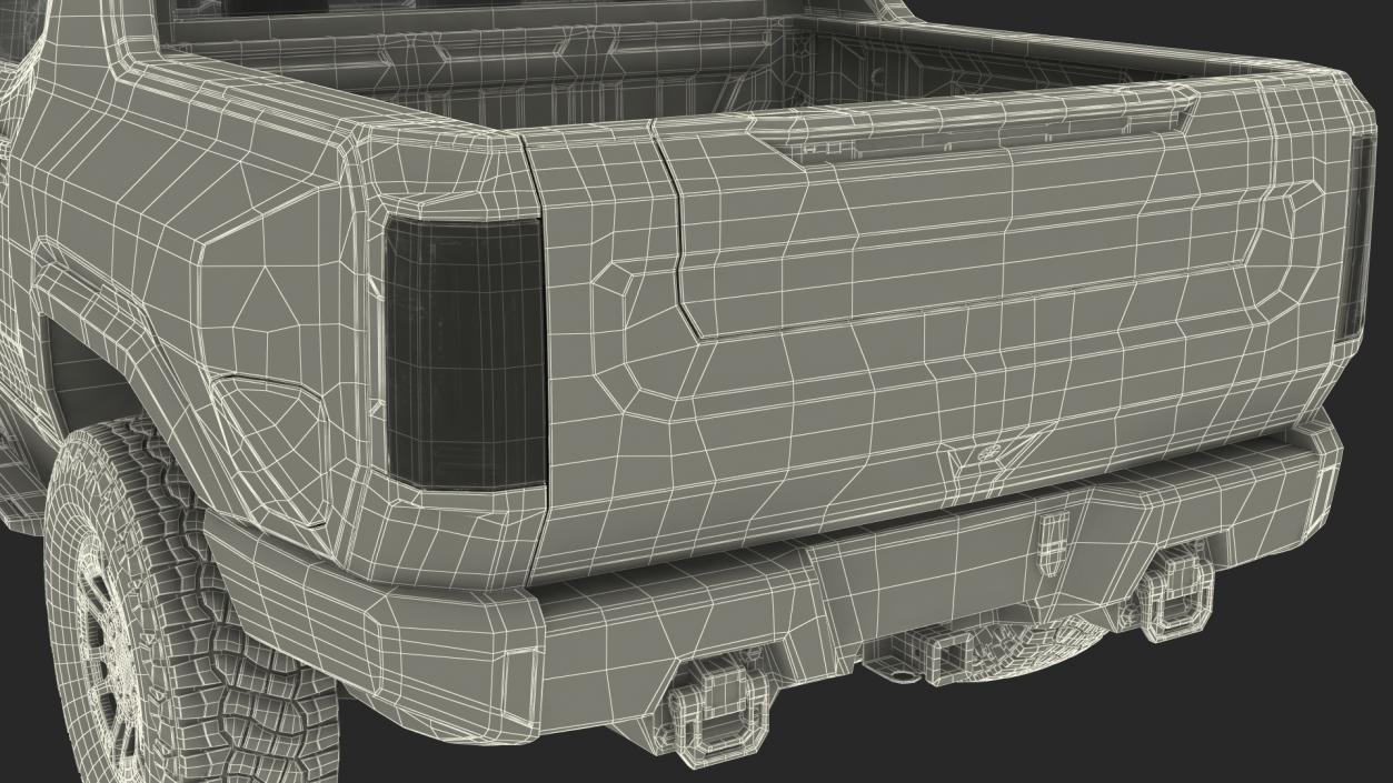 3D Electric Pickup Truck Rigged model