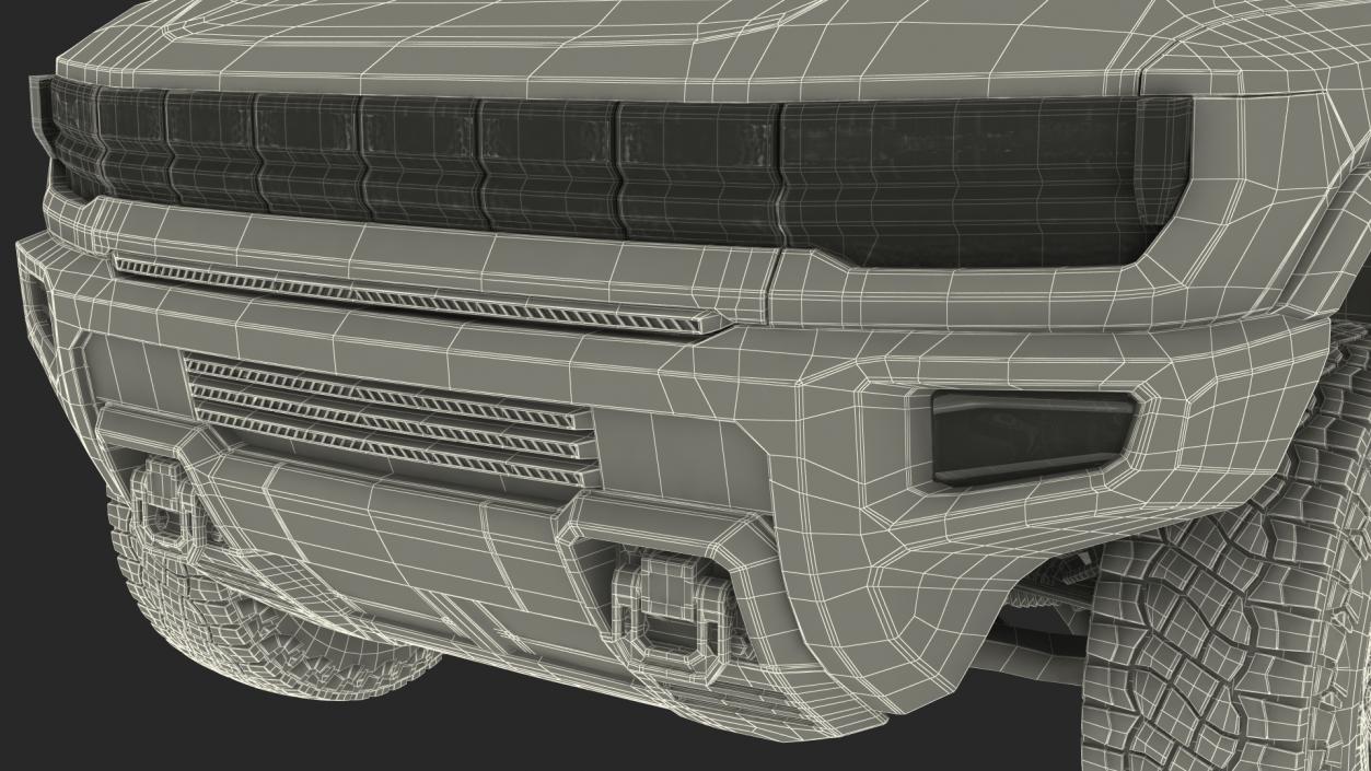 3D Electric Pickup Truck Rigged model