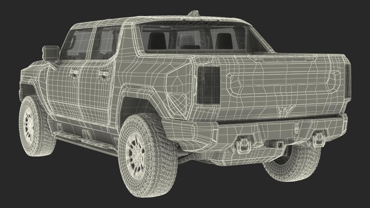 3D Electric Pickup Truck Rigged model