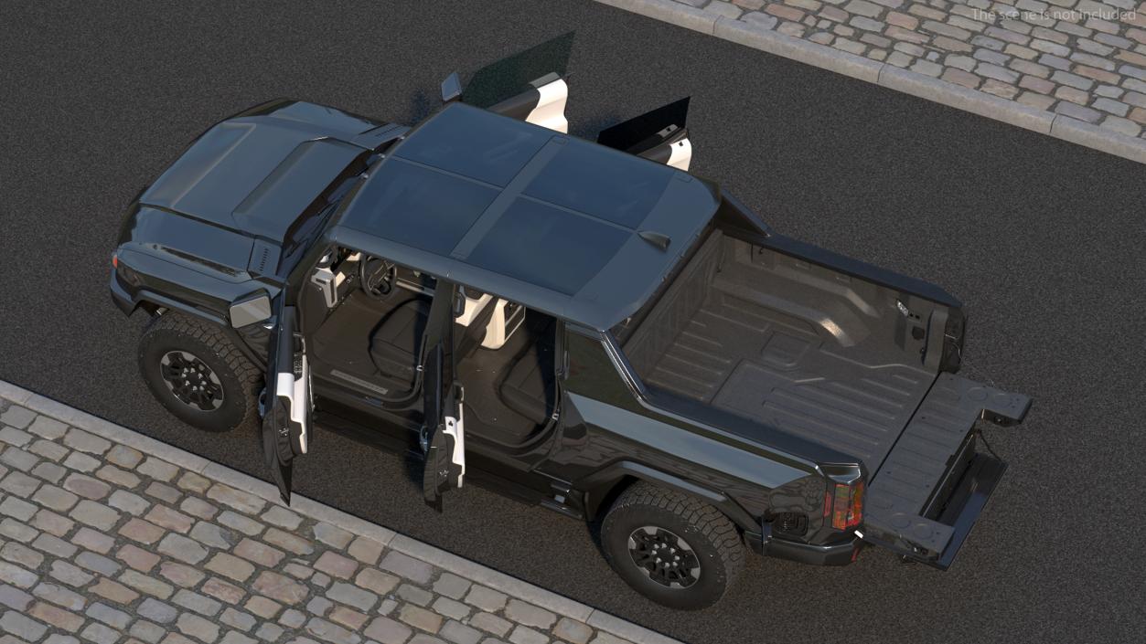 3D Electric Pickup Truck Rigged model