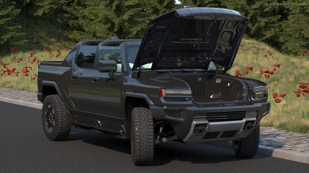 3D Electric Pickup Truck Rigged model