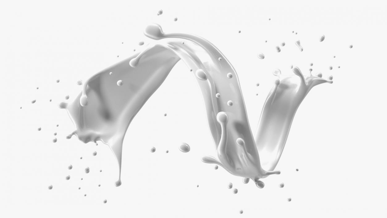 3D Milk Splash Spiral model