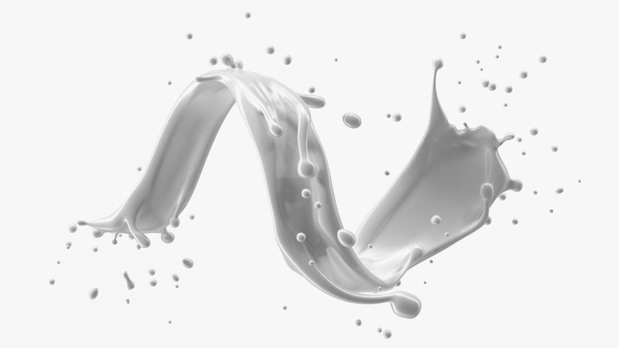 3D Milk Splash Spiral model