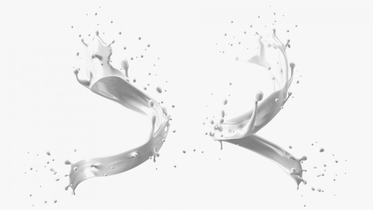 3D Milk Splash Spiral model