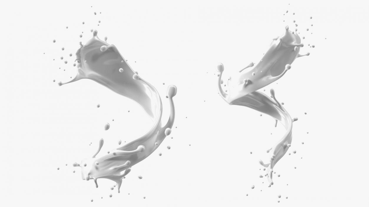 3D Milk Splash Spiral model