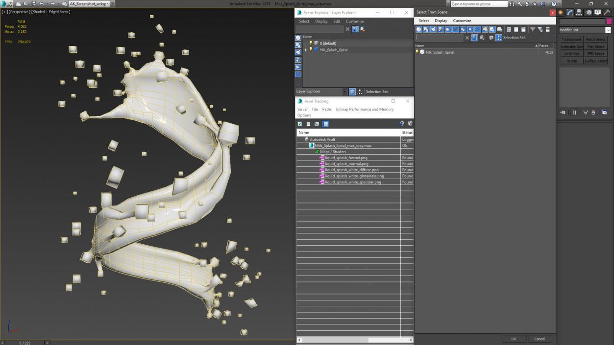 3D Milk Splash Spiral model