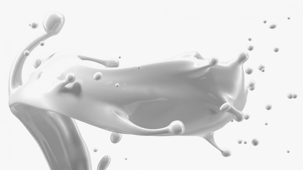 3D Milk Splash Spiral model