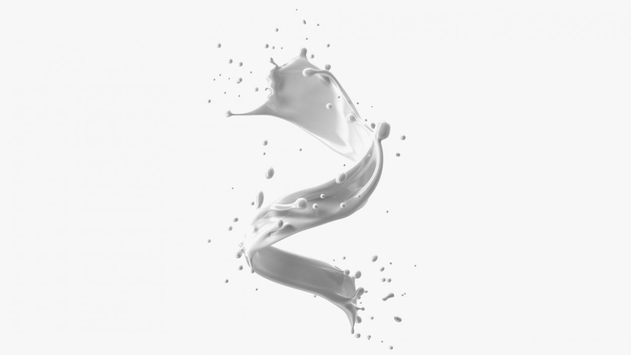 3D Milk Splash Spiral model