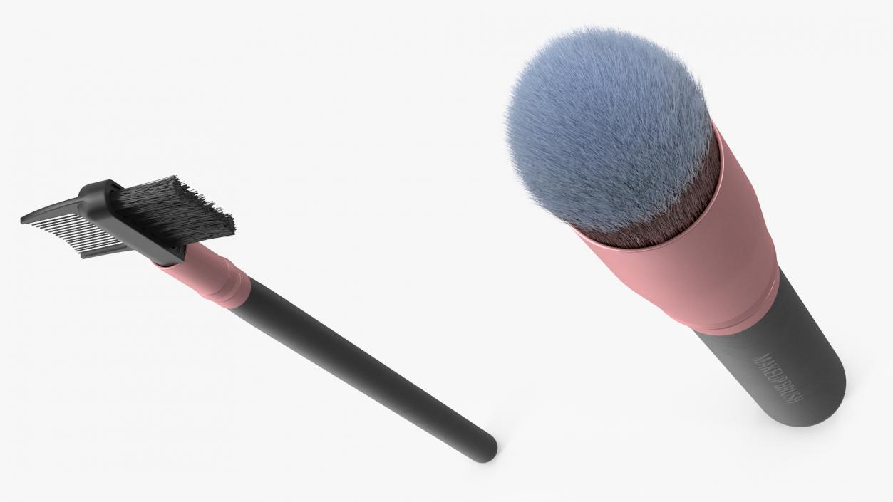 3D model Tapered Brush with Eyebrow and Lash Brush Fur