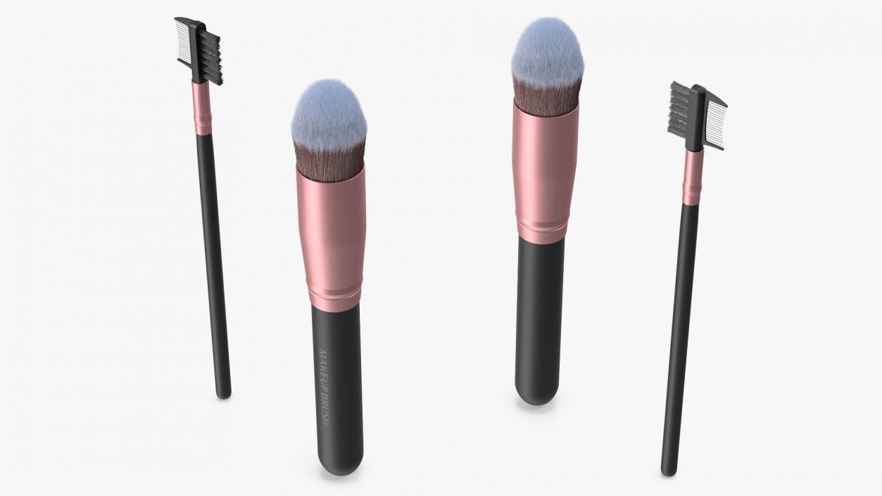 3D model Tapered Brush with Eyebrow and Lash Brush Fur