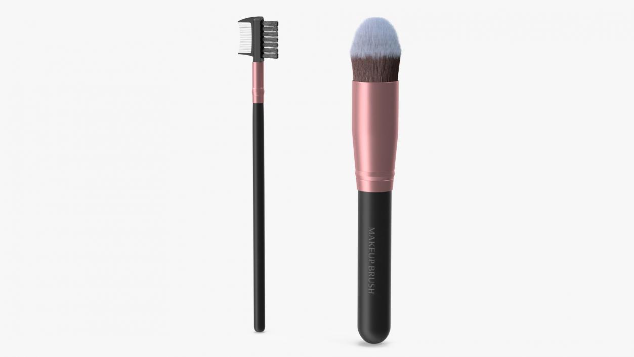 3D model Tapered Brush with Eyebrow and Lash Brush Fur