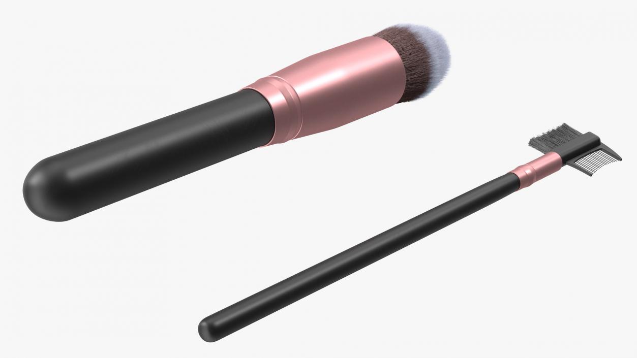 3D model Tapered Brush with Eyebrow and Lash Brush Fur