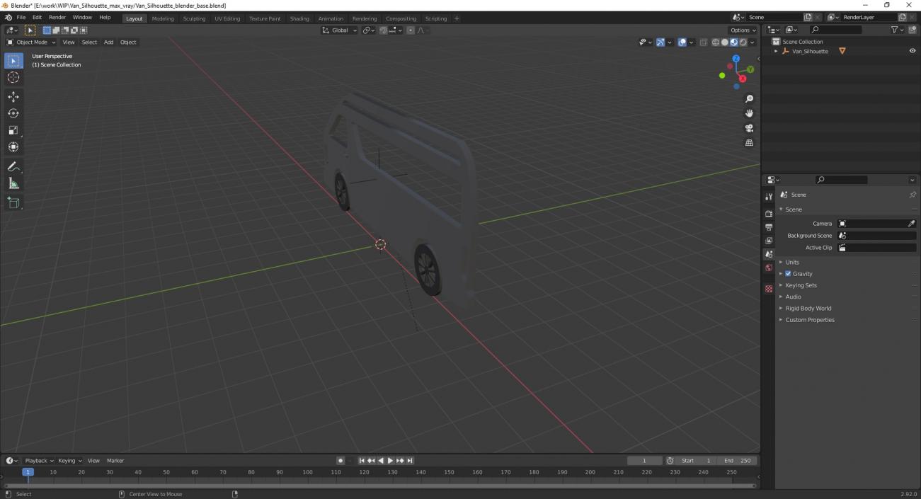 3D Van Silhouette 2