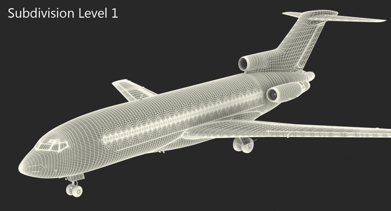 Boeing 727-100 Generic Rigged 3D model