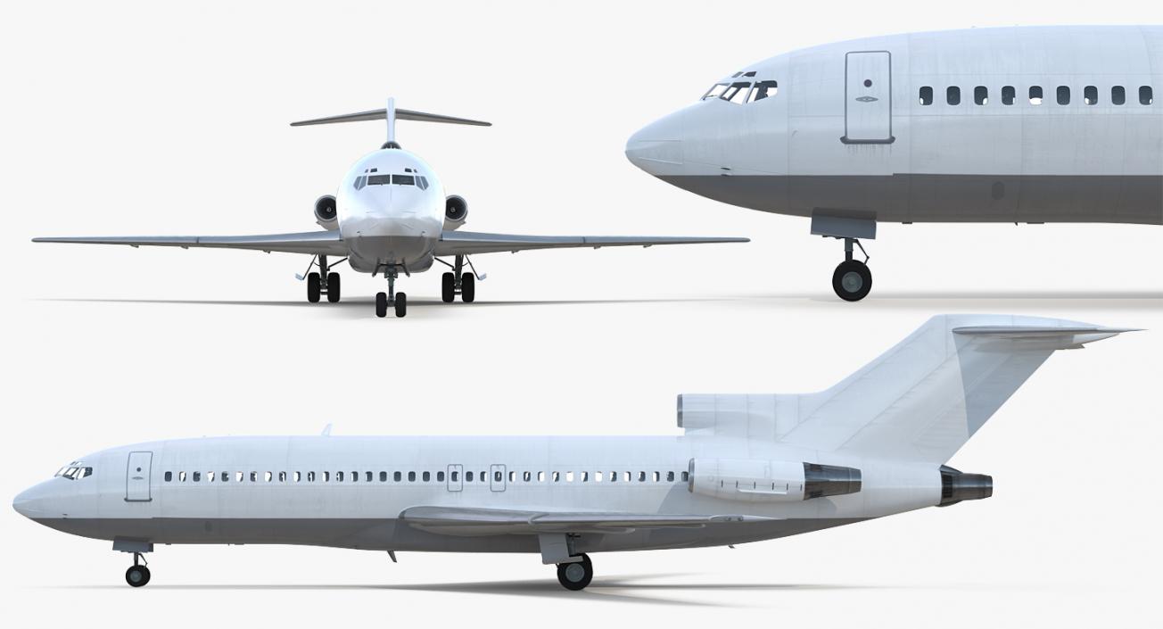 Boeing 727-100 Generic Rigged 3D model