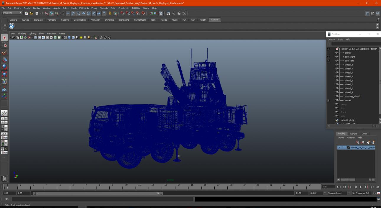 Pantsir S1 SA-22 Deployed Position 3D model