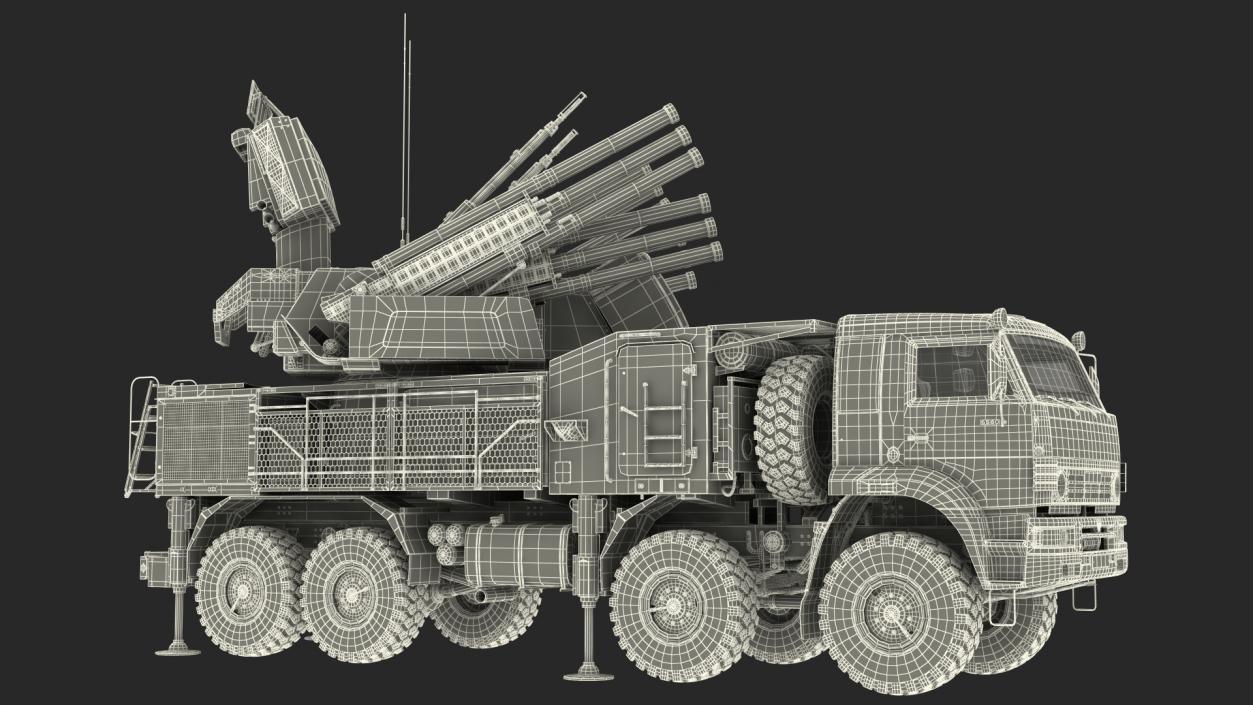 Pantsir S1 SA-22 Deployed Position 3D model