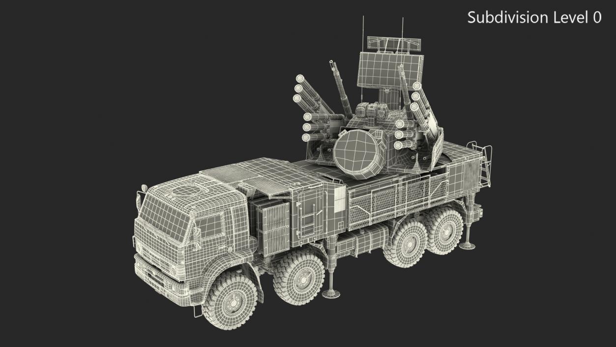 Pantsir S1 SA-22 Deployed Position 3D model