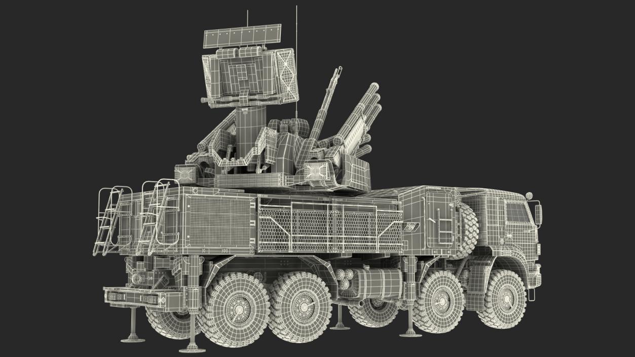 Pantsir S1 SA-22 Deployed Position 3D model