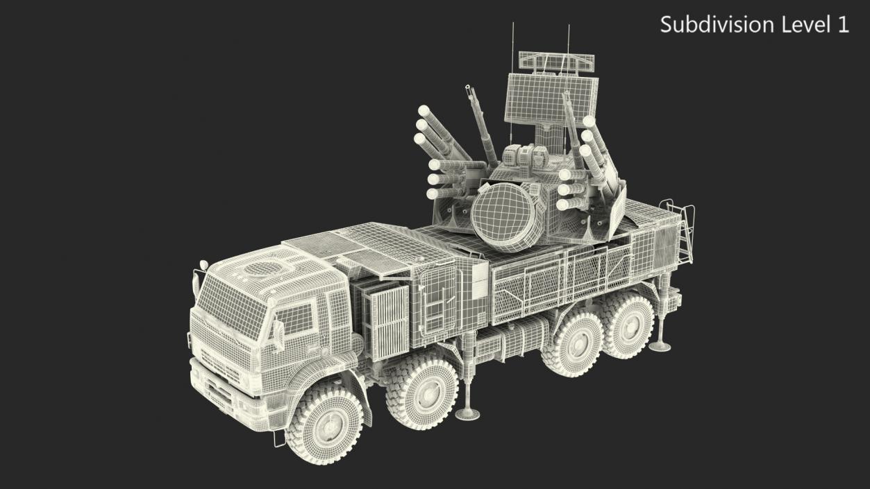 Pantsir S1 SA-22 Deployed Position 3D model