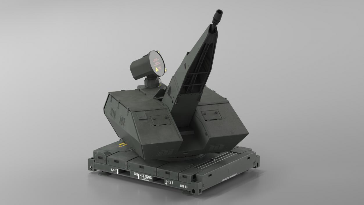 3D model Barrel Skynex Air Defense System Green Rigged