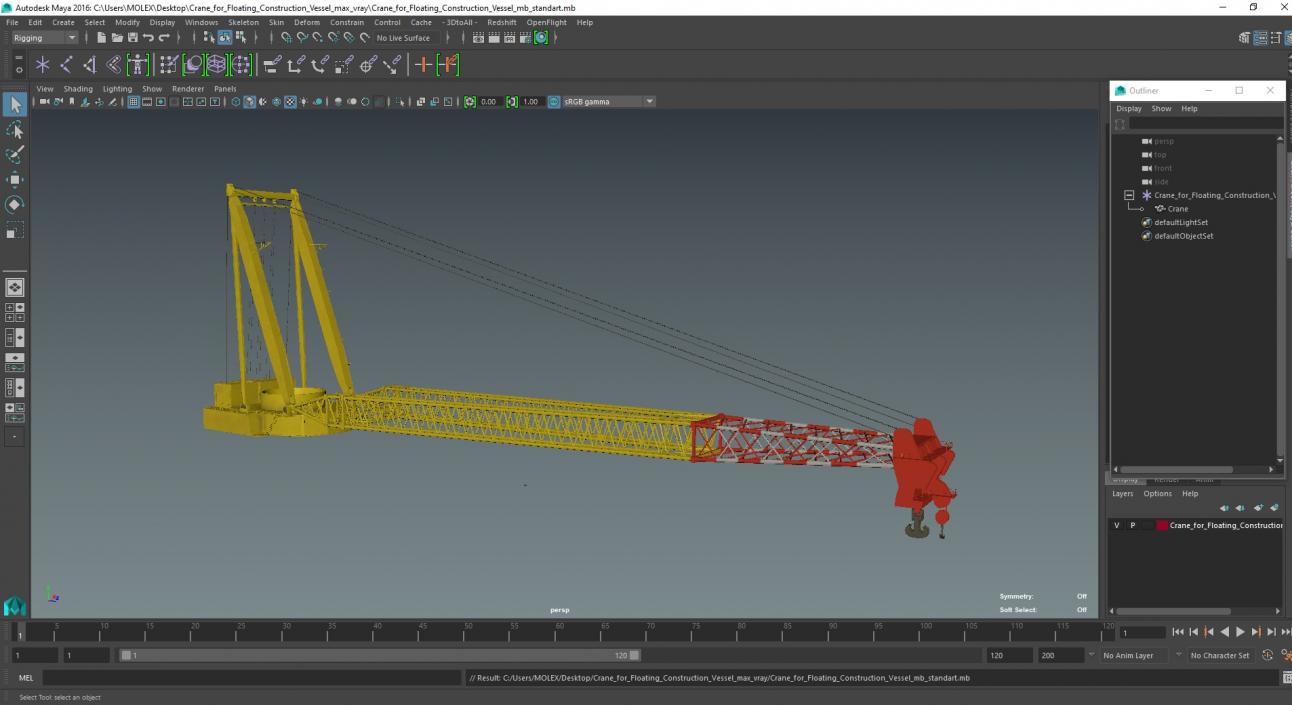 3D Crane for Floating Construction Vessel model