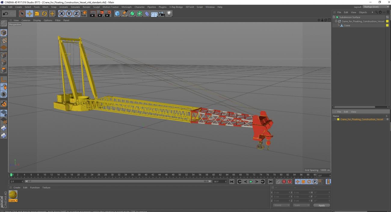 3D Crane for Floating Construction Vessel model