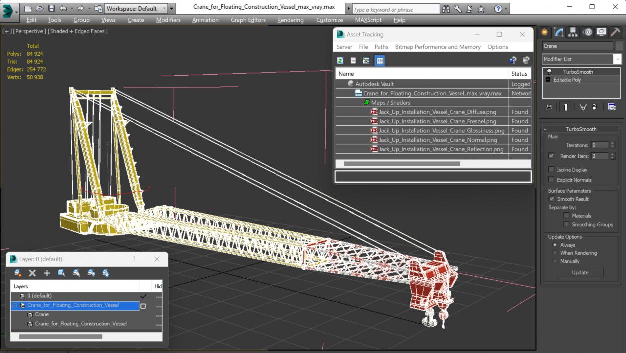 3D Crane for Floating Construction Vessel model