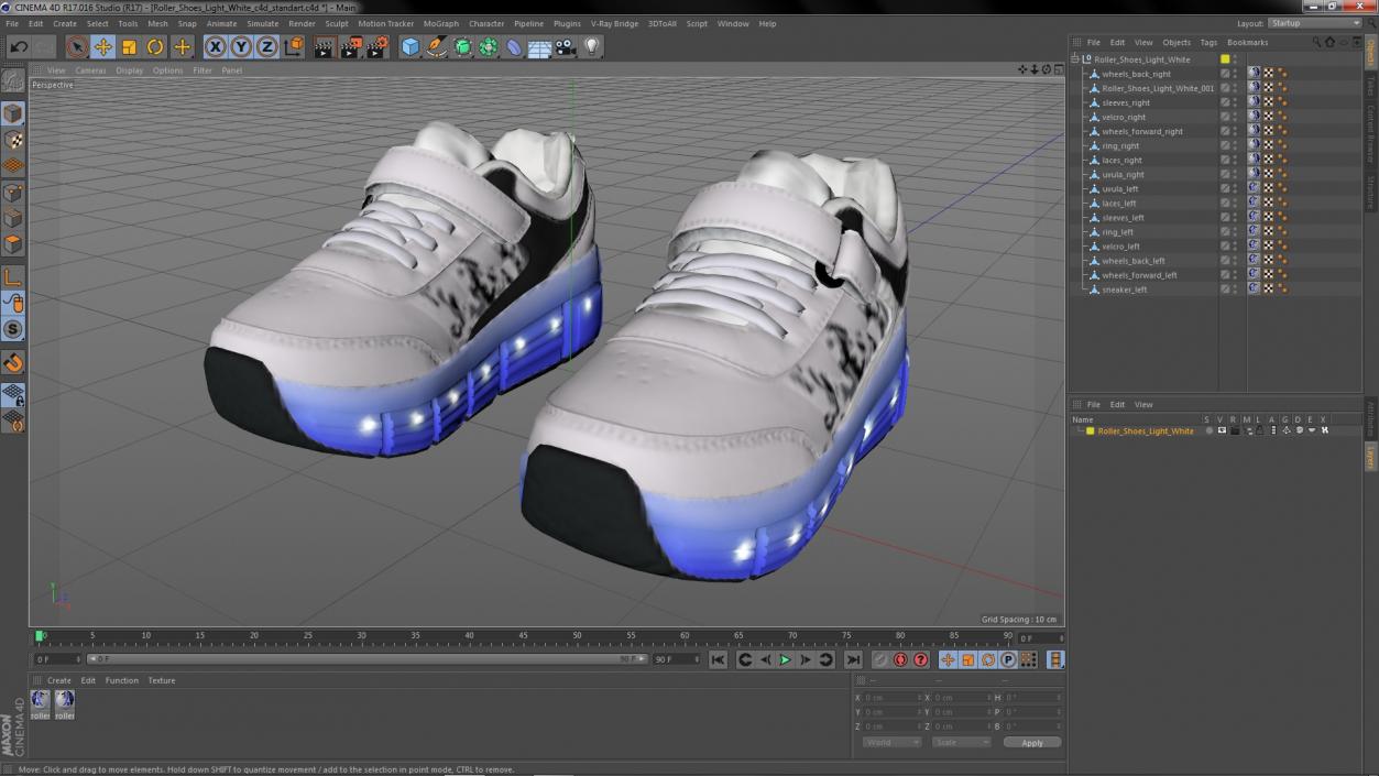 Roller Shoes Light White 3D model