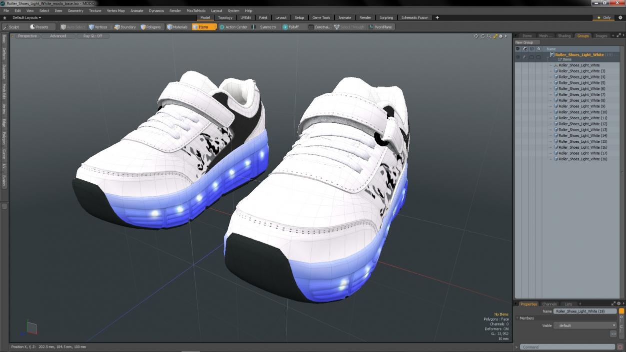 Roller Shoes Light White 3D model