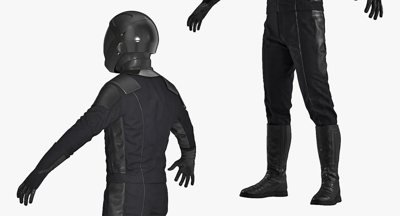 Sci Fi Astronaut Suit Black 3D