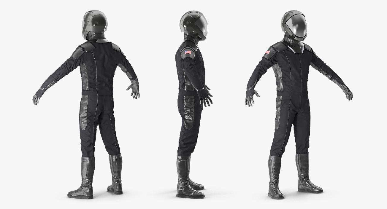 Sci Fi Astronaut Suit Black 3D