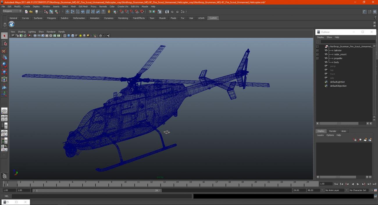 3D Northrop Grumman MQ-8C Fire Scout Unmanned Helicopter model