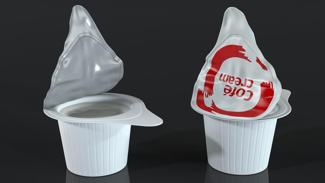 3D Opened Portioned Coffee Creamer Container