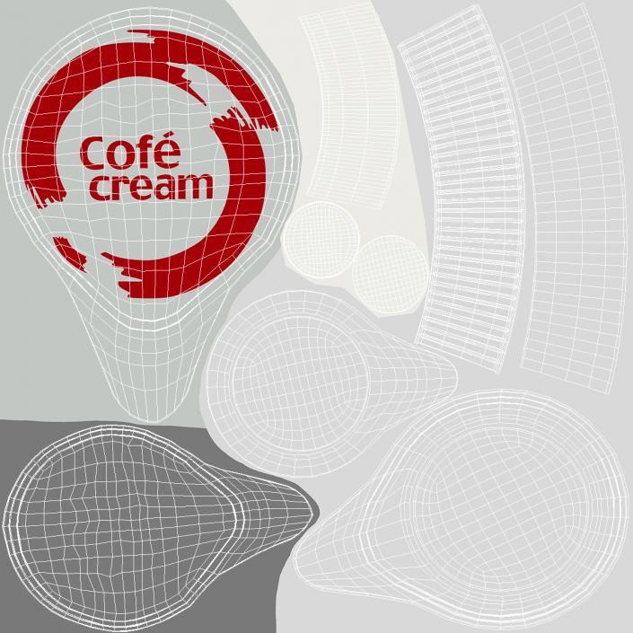 3D Opened Portioned Coffee Creamer Container