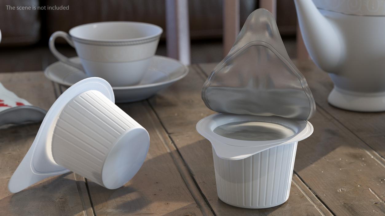 3D Opened Portioned Coffee Creamer Container