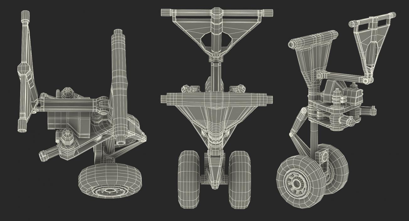 3D Aircraft Jet Front Landing Gear