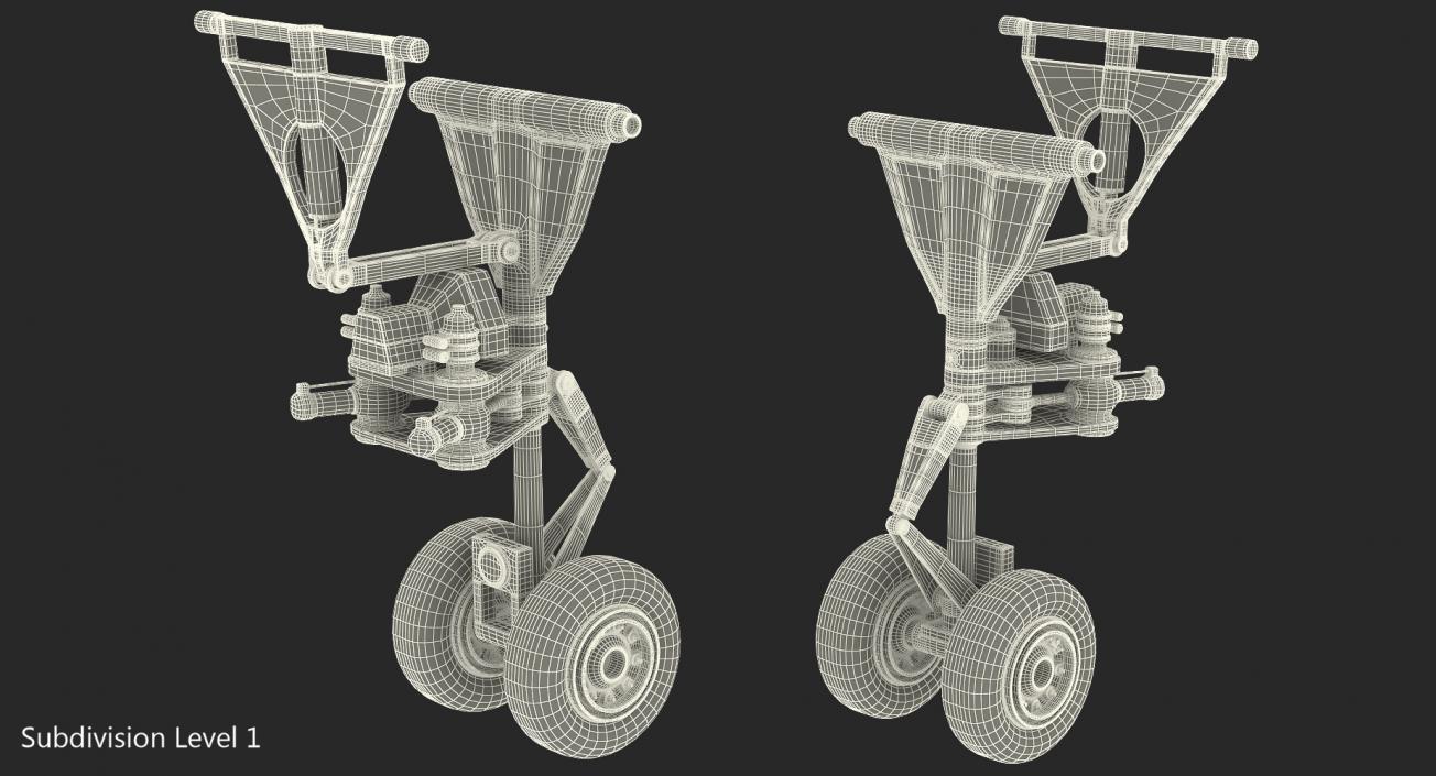 3D Aircraft Jet Front Landing Gear