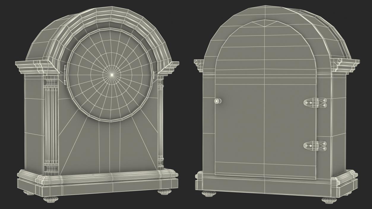 3D Barrister Style Mantel Clock model