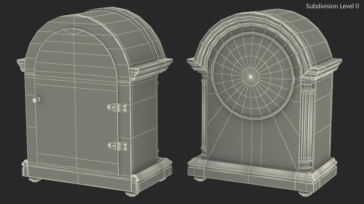 3D Barrister Style Mantel Clock model