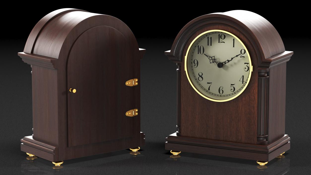 3D Barrister Style Mantel Clock model