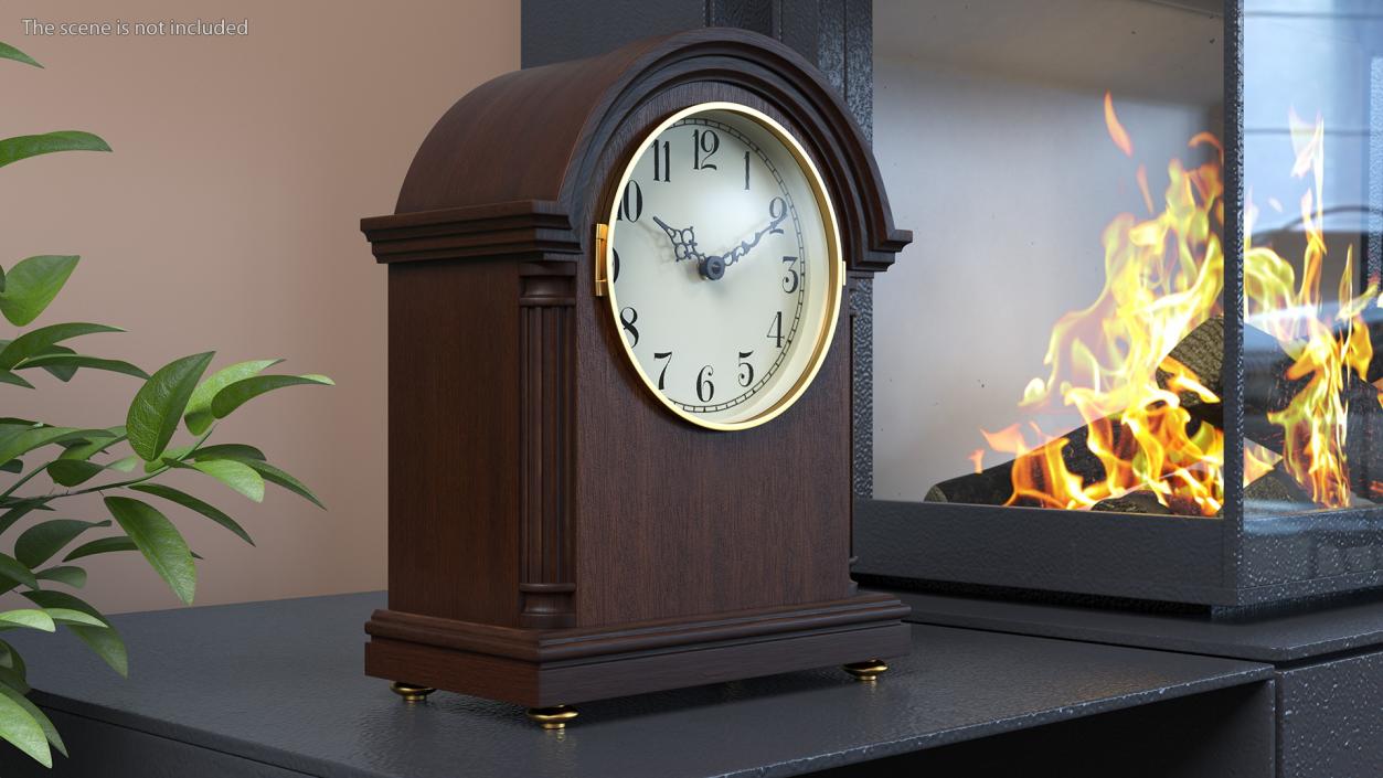 3D Barrister Style Mantel Clock model