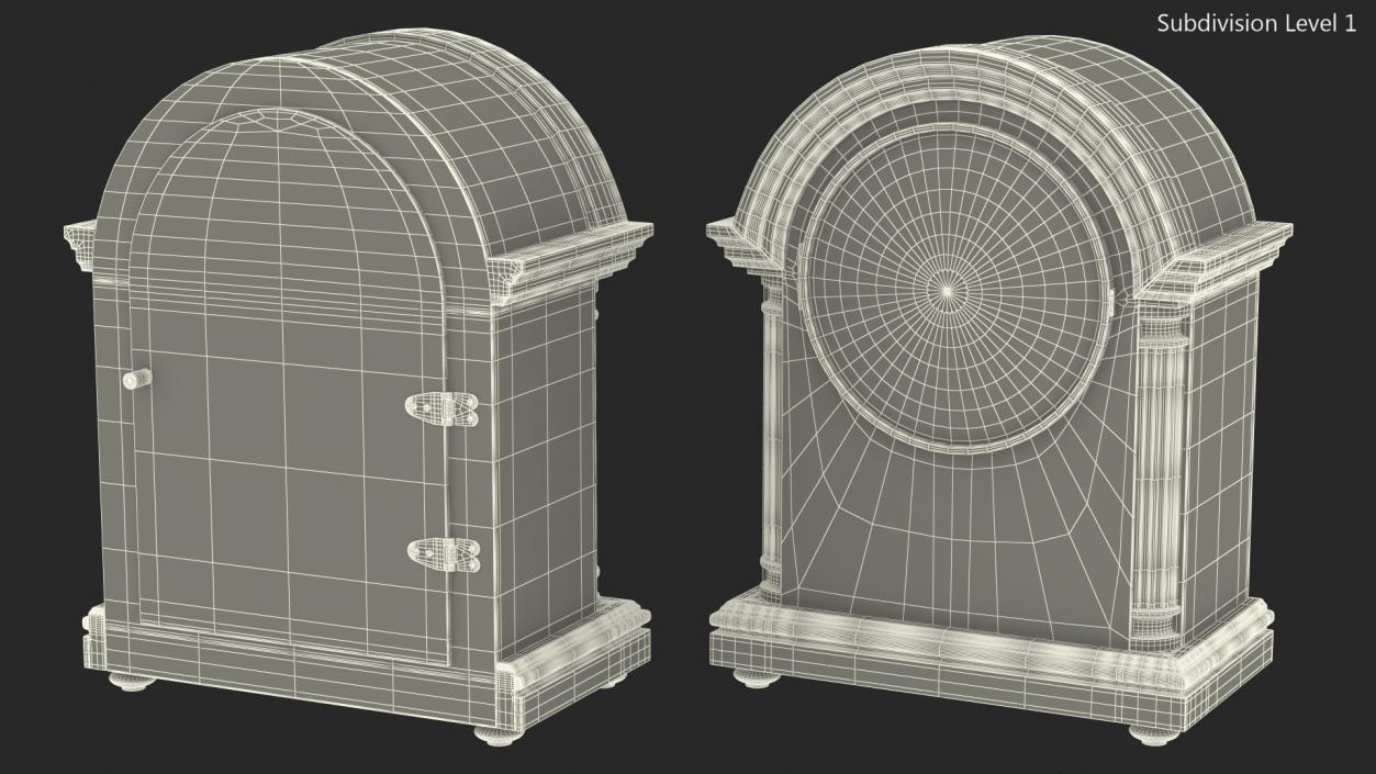 3D Barrister Style Mantel Clock model