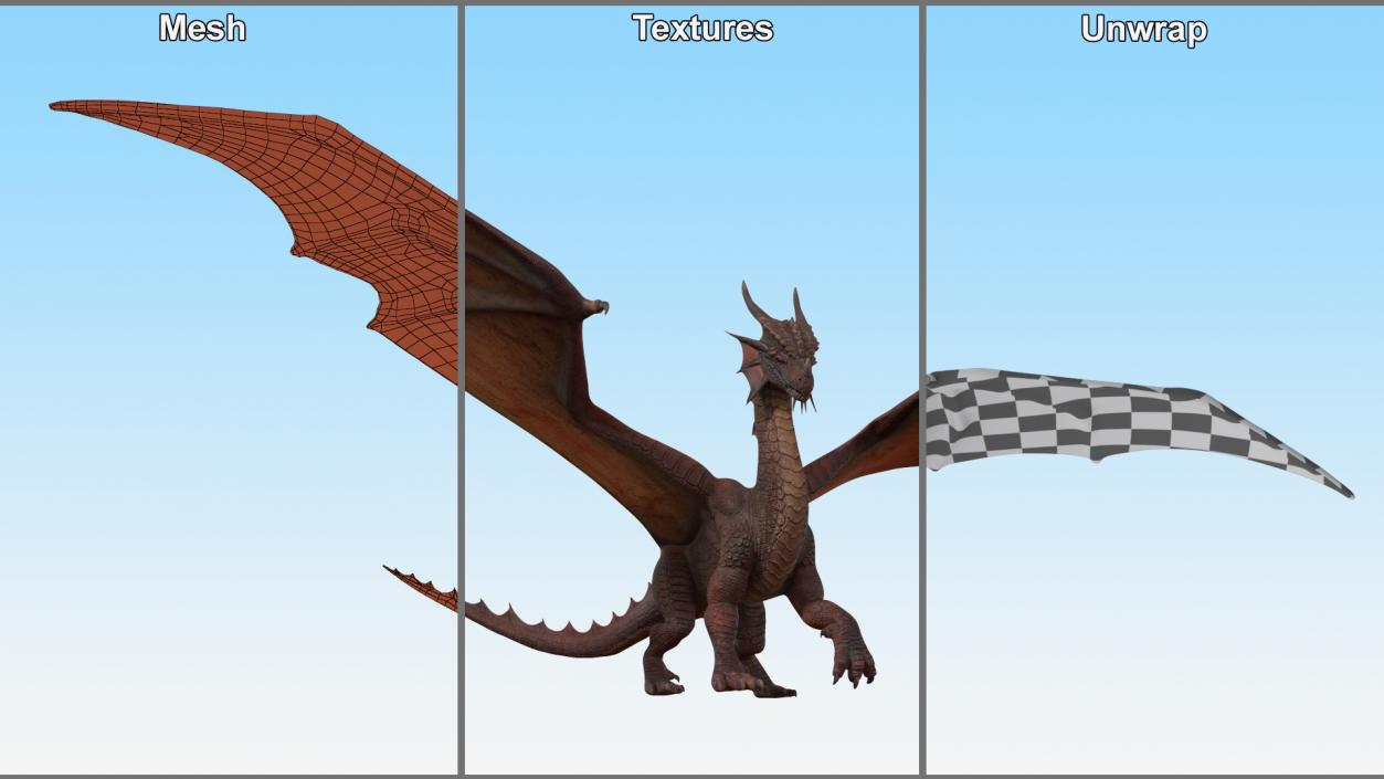 Dragon Fantasy Beast Standing 3D model