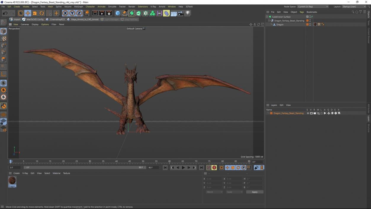 Dragon Fantasy Beast Standing 3D model