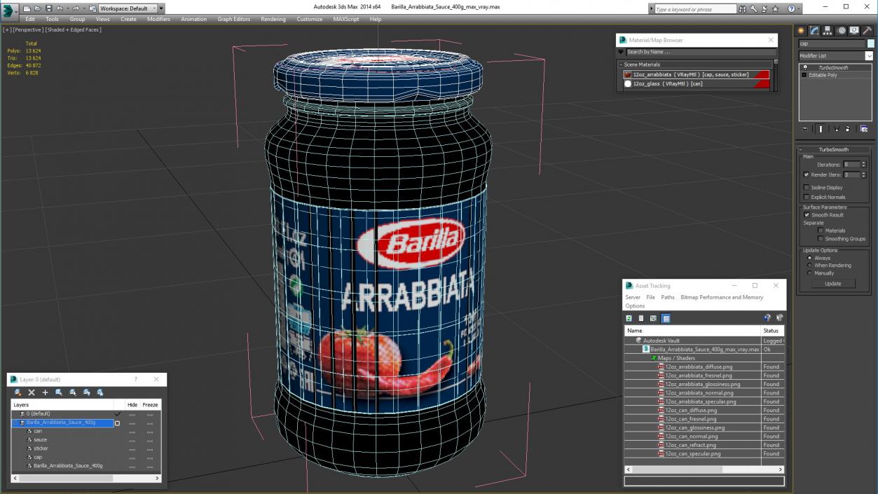 Barilla Arrabbiata Sauce 400g 3D model